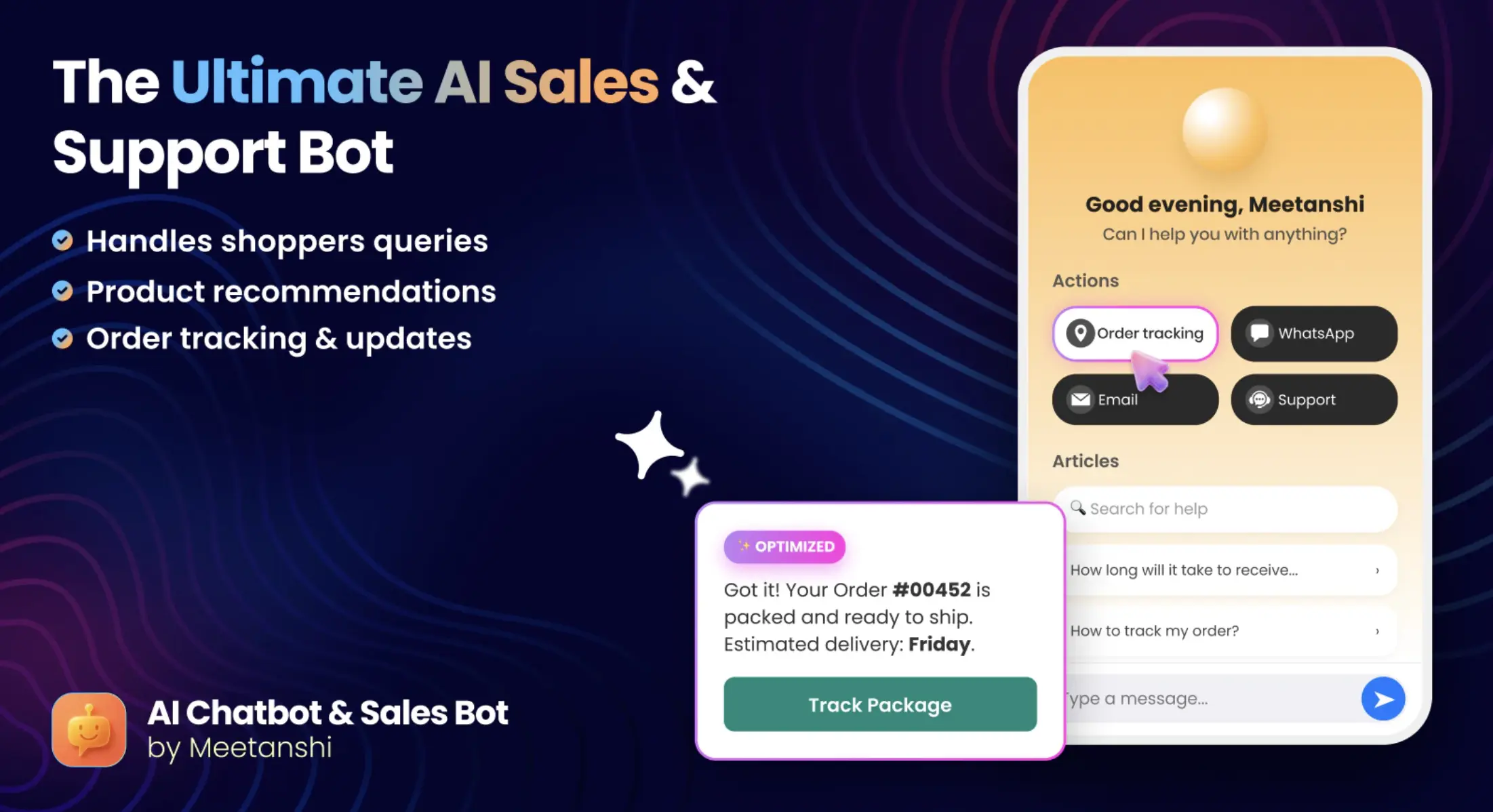 Shopify AI Chatbot & Sales Bot by Meetanshi