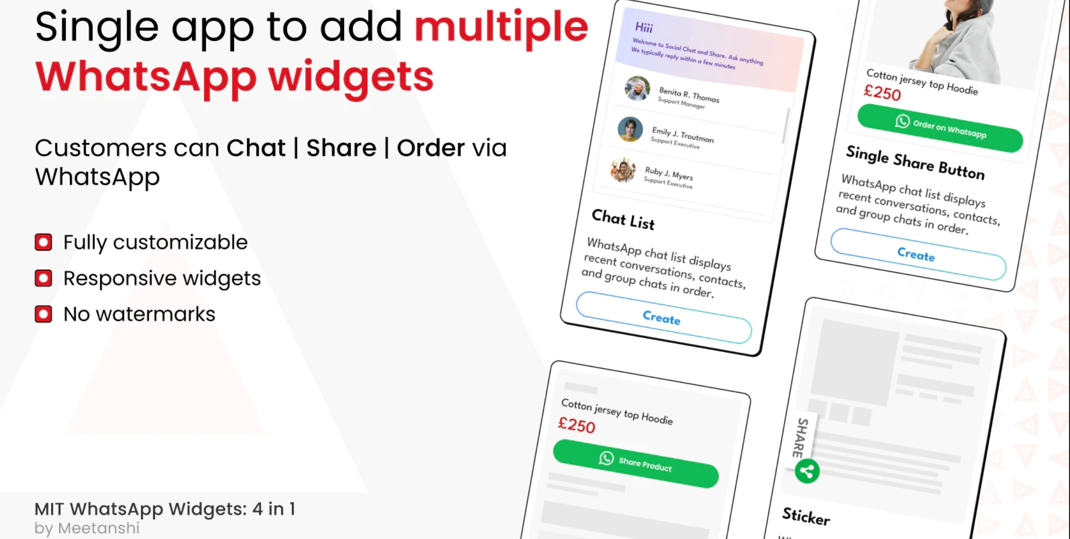 Shopify WhatsApp Widgets app by Meetanshi